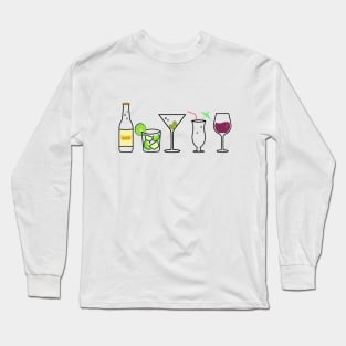 Minimalist Drinks Cocktail Collection Long Sleeve T-Shirt